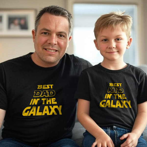 Conjunto T-shirts a Combinar Pai e Filho Best in the Galaxy