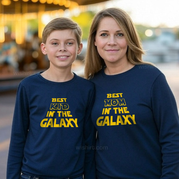 Pack T-shirts Manga Comprida Mãe e Filho Best in the Galaxy